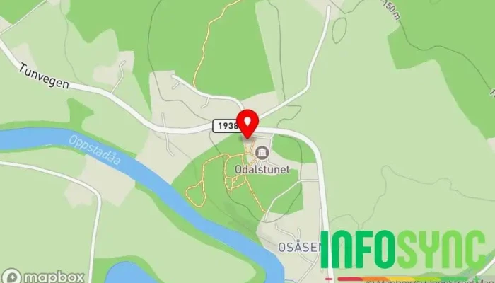kart over Odalstunet Museum, Turistattraksjon i Skarnes