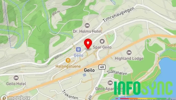 kart over Ødegård Teigen Hytter Hytteutleie i Geilo