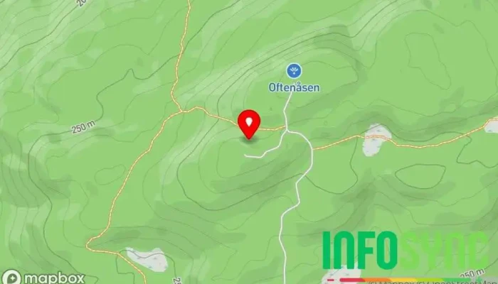 kart over Oftenåsen Kafé i Steinkjer