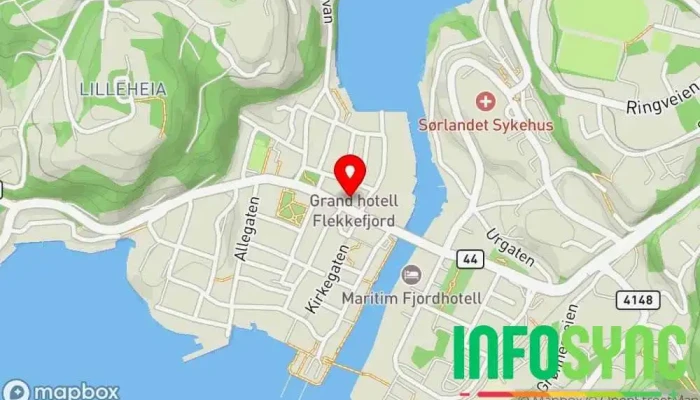 kart over ØkonomiRådgivning AS Regnskapskontor i Flekkefjord