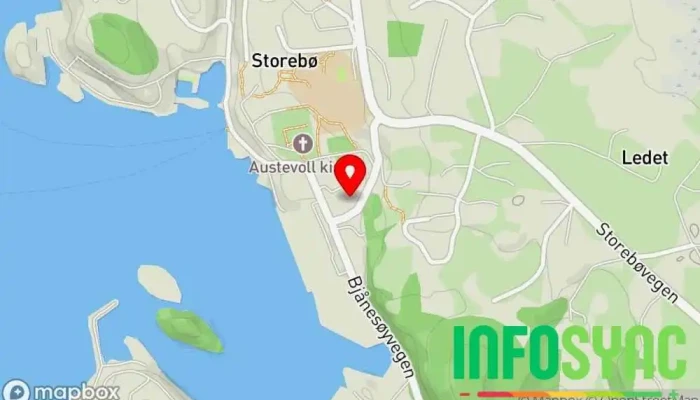 kart over Oplæringskontoret i Austevoll Yrkesskole i Storebø