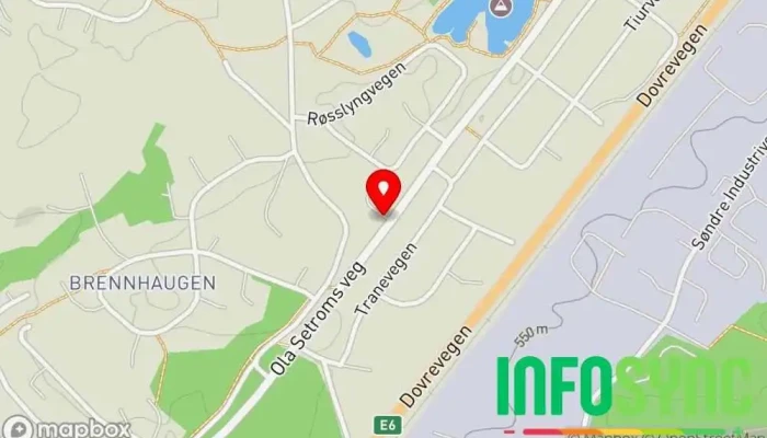 kart over Oppdal Landbrukstjenester Grossistbutikk i Oppdal