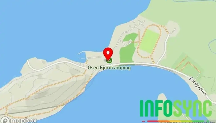 kart over Osen Fjordcamping Jon Egil Skinderhaug Campingplass i Steinsdalen