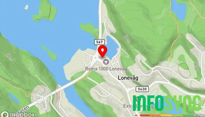 kart over Osterøy senter Park i Lonevåg
