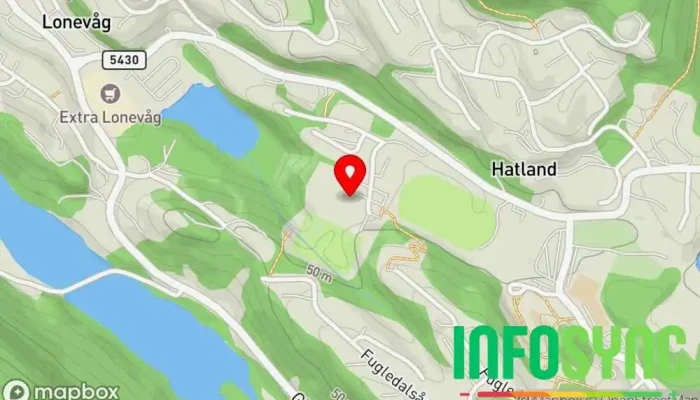 kart over Osterøyhallen / Osterøy Aktiv AS Idrettsbane, Stadion i Lonevåg