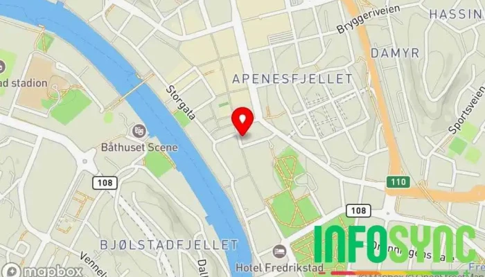 kart over Østfold prosjekt AS Bygningsinspektør, Bygg- og anleggsfirma, Byggingeniør i Fredrikstad