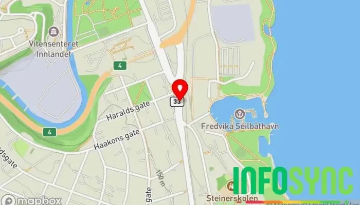 kart over Østre-Vestre Totenveg Bussholdeplass i Gjøvik