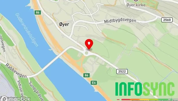 kart over Øyer  i Øyer