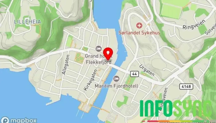 kart over POWER Flekkefjord Elektronikkbutikk, Hvitevareforretning, Mobiltelefonforhandler, Datautstyrsbutikk, Kjøkkenutstyr, Hi-Fi-butikk, Støvsugerforhandler, Dataspillbutikk, Forhandler av vaskemaskiner og tørketromler i Flekkefjord