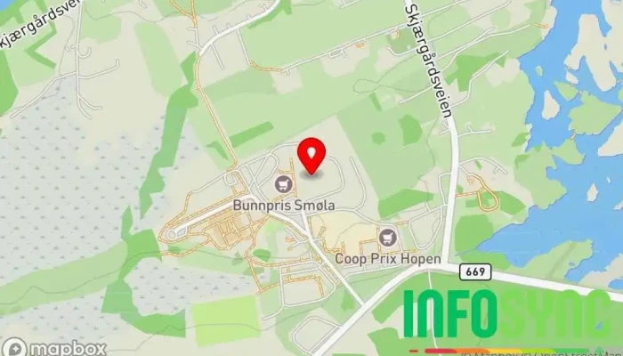 kart over POWER Smøla Elektronikkbutikk, Hvitevareforretning, Forhandler av vaskemaskiner og tørketromler i Smøla