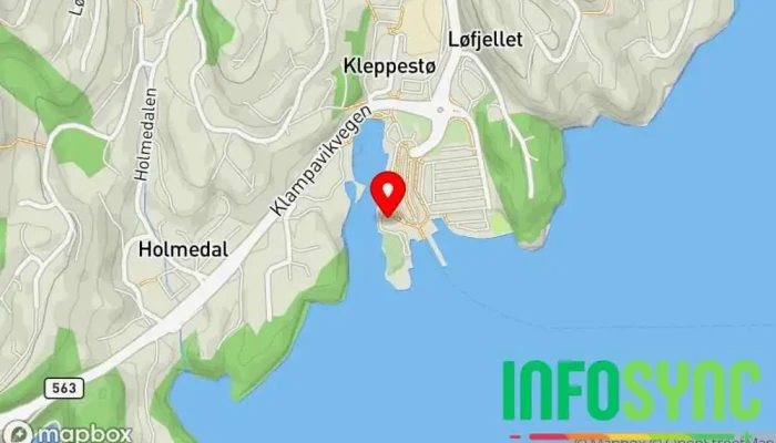 kart over Prosjektkontor Askøypakken Hovedkontor i Kleppestø