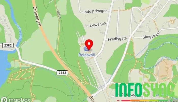 kart over Reinsvoll stasjon Jernbanestasjon i Reinsvoll