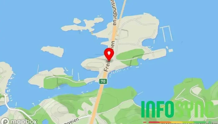 kart over Rensvikholmen Bussholdeplass i Frei