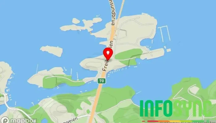 kart over Rensvikholmen Bussholdeplass i Frei