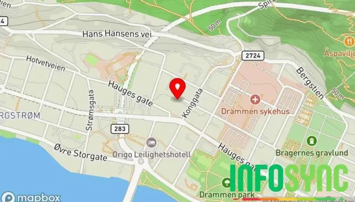 kart over Riflen/Skoger Skytterlag Skytebane i Drammen