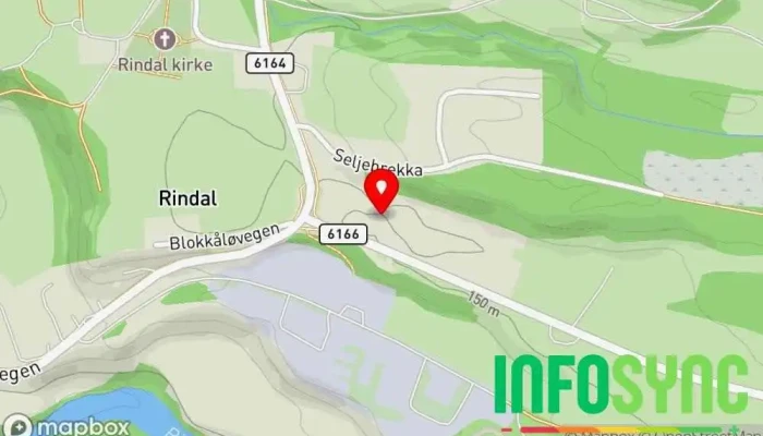 kart over Rindal Næringsforum Hovedkontor i Rindal