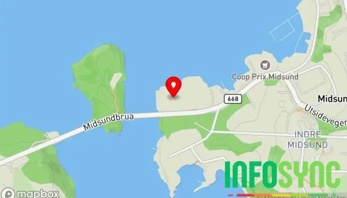 kart over Romsdal Processing AS Matprodusent i Midsund