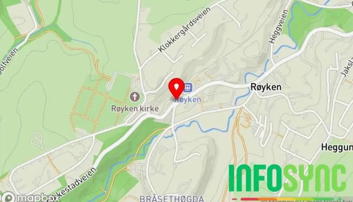 kart over Røyken  i Asker