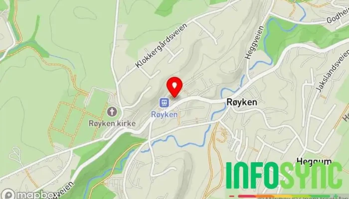 kart over Røyken Bussholdeplass i Røyken