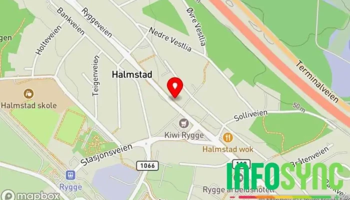 kart over Rygge Solenergi AS Solkraftverk i Halmstad