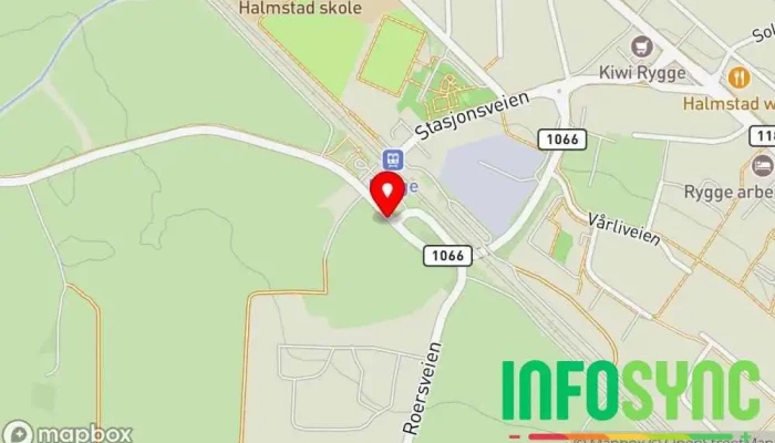 kart over Rygge stasjon Bussholdeplass i Rygge