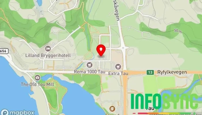 kart over Rygr Økonomi AS Regnskapskontor i Tau