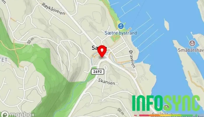 kart over Sætre  i Sætre