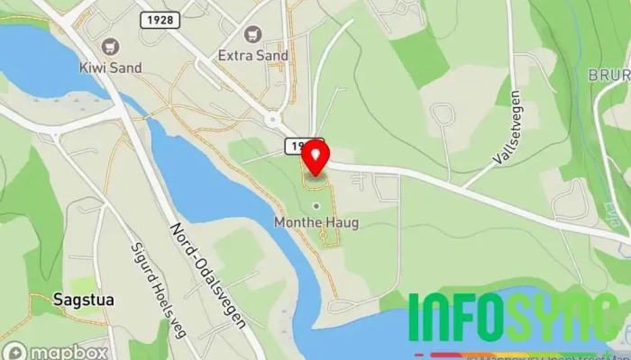 kart over Sand kirke Kirke i Sagstua