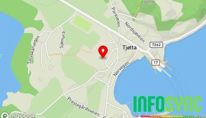 kart over Sandnessjøen Vaktselskap AS Vektertjeneste, Forhandler av innbruddsalarmer, Brannalarmleverandør i Tjøtta