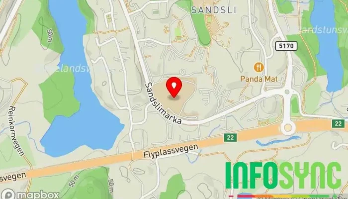 kart over Sandsli videregående skole Videregående skole i Sandsli