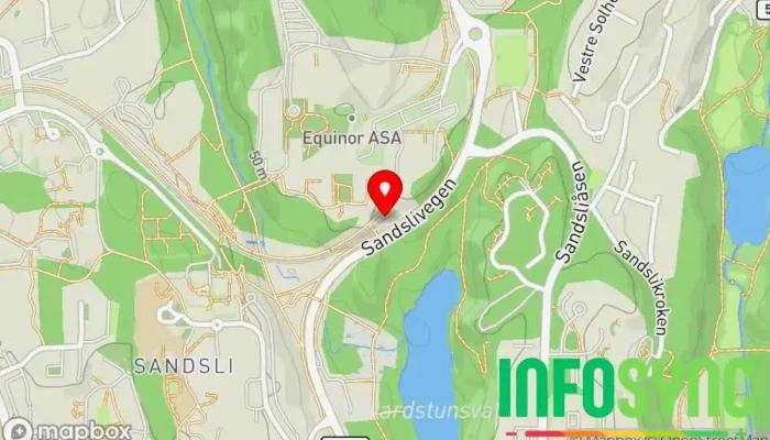 kart over Sandslivegen bybanestopp Transporttjeneste i Sandsli