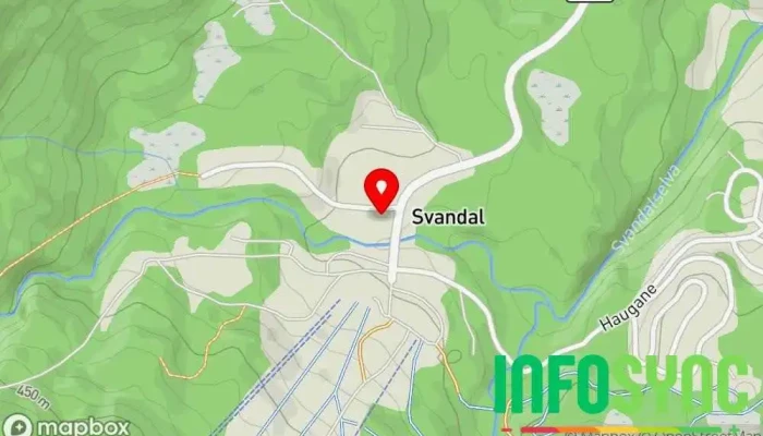 kart over Sauda Skisenter Skisenter i Saudasjøen