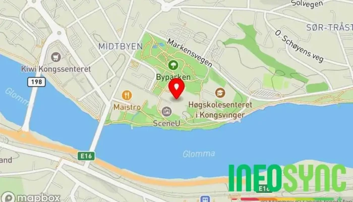 kart over Sentrum videregående skole Videregående skole, Skole i Kongsvinger