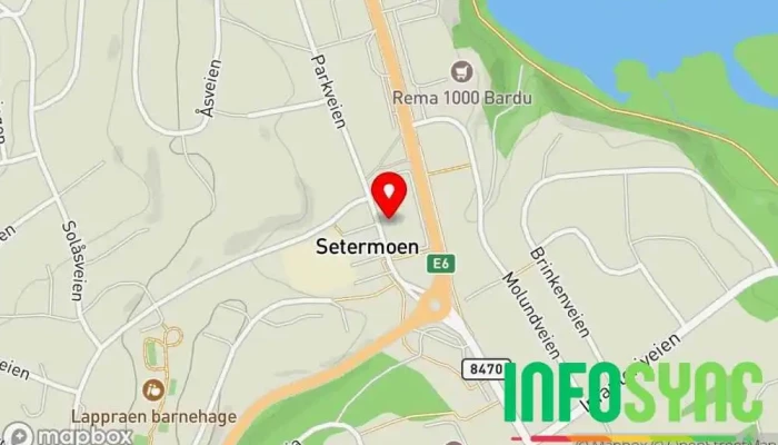 kart over Setermoen statlige mottak for asylsøkere Asylmottak i Bardu