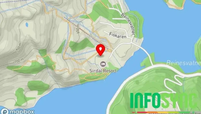 kart over Sirdal Lodge Restaurant, Bar og grill i Tjørhom