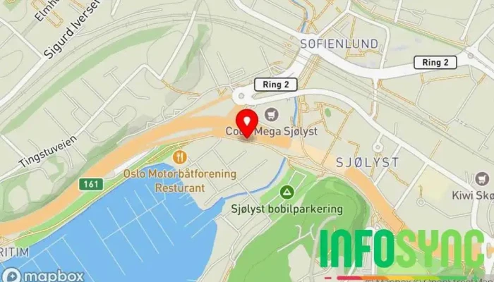 kart over Sjølyst Bussholdeplass i Oslo