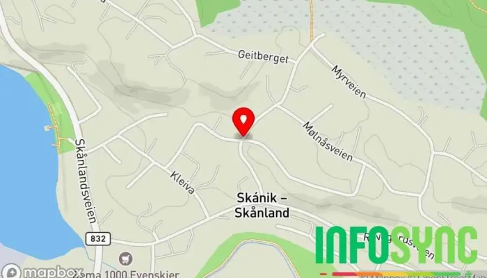 kart over Skånland  i Skånland