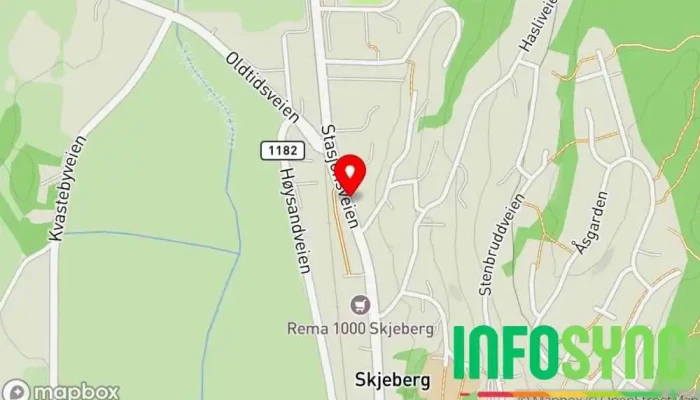 kart over Skjeberg stasjon Bussholdeplass i Skjeberg
