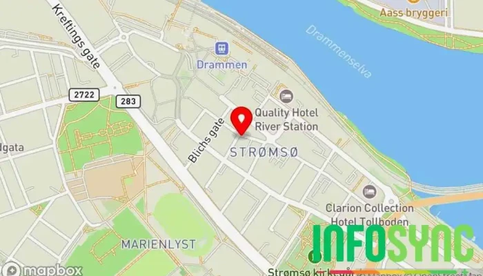 kart over Skjenkestua AS Pub i Drammen