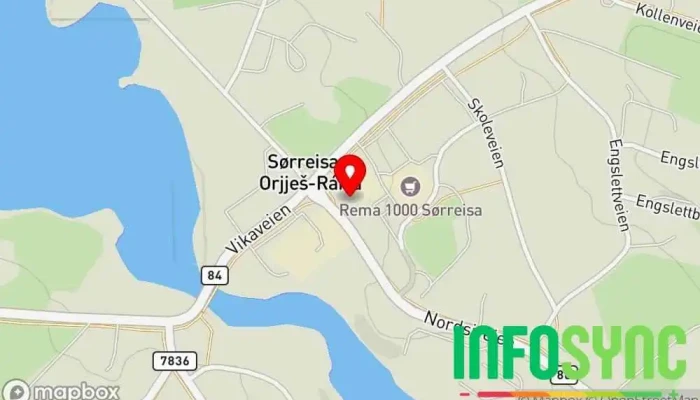 kart over Skokroken AS Skobutikk i Sørreisa