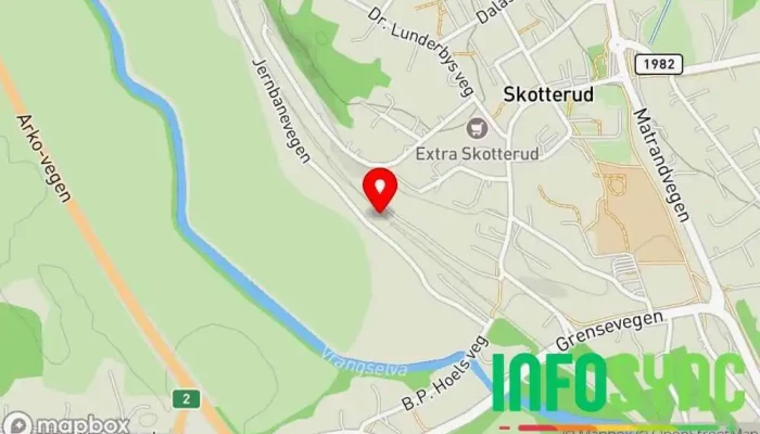 kart over Skotterud Jernbanestasjon i Skotterud