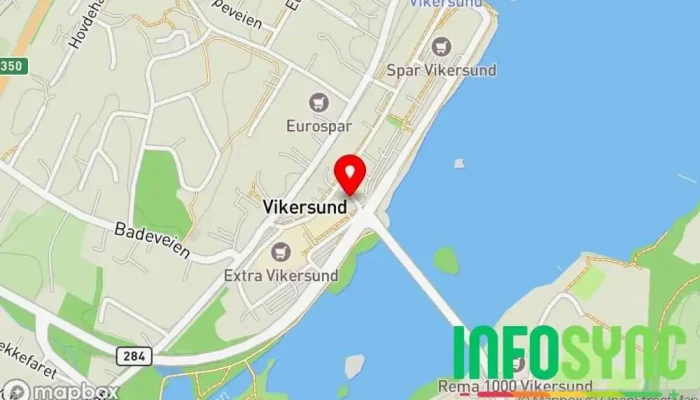 kart over Skue Sparebank avd. Vikersund Sparebank i Vikersund