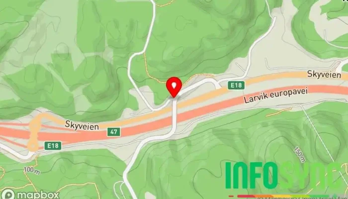 kart over Skybjerka Bussholdeplass i Larvik