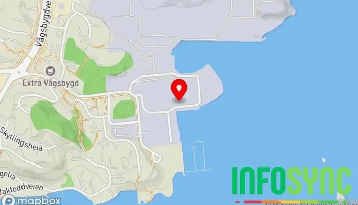 kart over Skyland Trampolinepark Fornøyelsessenter for barn i Kristiansand