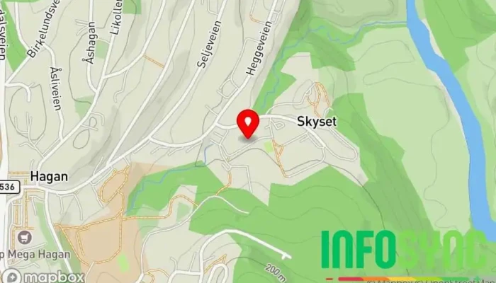 kart over Skyset Boligsameie Borettslag i Hagan
