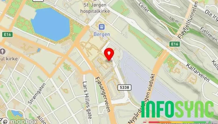 kart over Skyss Transporttjeneste, Hovedkontor, Fylkeskommunalt kontor i Bergen