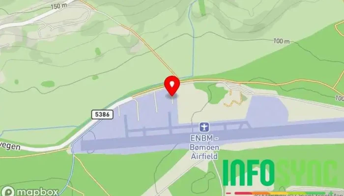 kart over Skyvoss Sportsbutikk i Voss