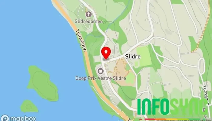 kart over Slidre  i Slidre