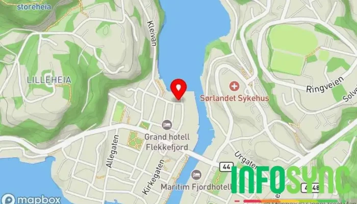 kart over Smaabyen Flekkefjord SA  i Flekkefjord
