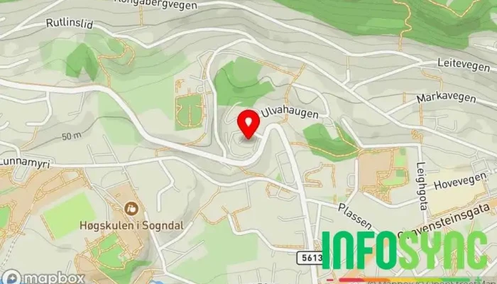 kart over Sognekraft AS Elektrisitetsverk i Sogndal
